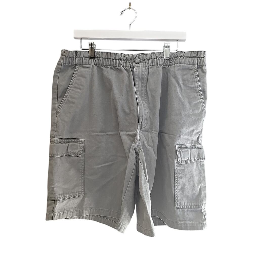Eddie Bauer Gray Chino Preppy Baggy Dad‎ Outdoor Cargo Shorts Men's Size Large